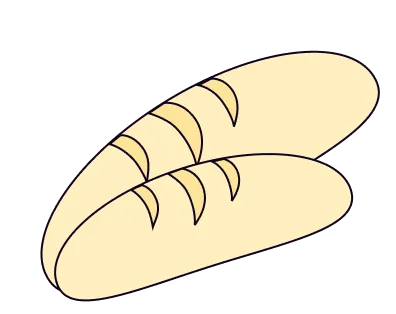 Two fresh baguettes.