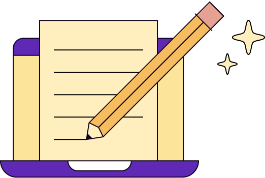 A notebook with a pencil scribbling.