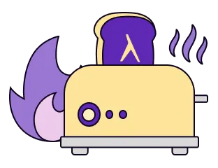 A toaster overheating while toasting a slice of bread.